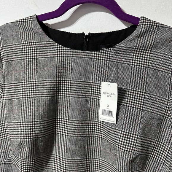 Banana Republic Dress Glen Plaid Shift Wool Blend Short Sleeve Size 8 T Tall NWT - Picture 7 of 9